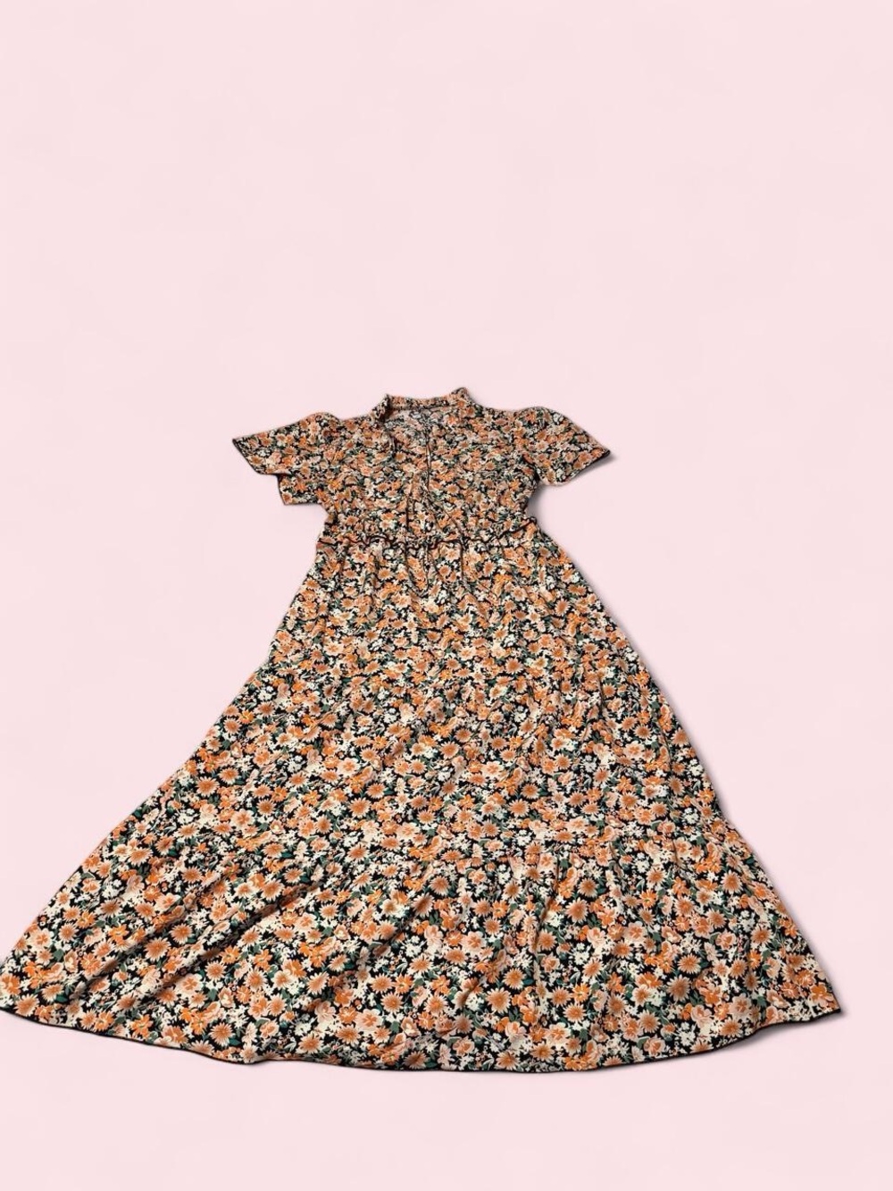 SHEIN Floral Short Sleeve Maxi Dress